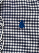 Camisa Cuadro Vichy Azul Volantes Mujer