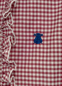 Camisa Cuadro Vichy Burdeos Volantes Mujer