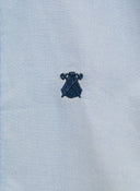 Camisa Azul Oxford Claro Cuello Botón Hombre