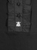 Blusa Cuello Volantes Negra Mujer