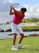 Polo Rosa Capote Liso Tejido Técnico Hombre