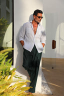 Guayabera Celeste Claro Hombre