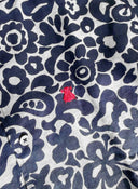 Camisa Flores Azul Marino Lino Hombre