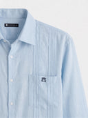 Guayabera Celeste Claro Hombre
