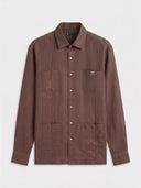 Guayabera Marrón Chocolate Hombre