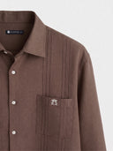 Guayabera Marrón Chocolate Hombre