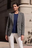 Americana Cuadros Azul Mujer