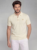 Polo Crema de Manga Corta Hombre