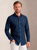 Camisa Azul Bandera España Puño Hombre