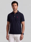 Polo Azul Manga Corta Soft Hombre