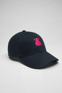 Gorra Azul Marino Logo Rosa Capote