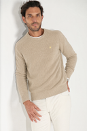 Jersey Camel Cuello Caja Algodón Hombre
