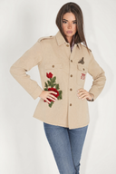 Chaqueta Camel Clavel Mujer