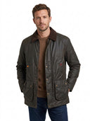 Parka Encerada Verde Oscuro Hombre