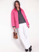 Parka Rosa Capote Mujer