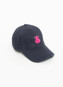 Gorra Azul Marino Logo Rosa Capote