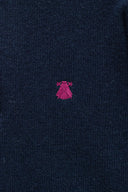 Jersey Azul Lambswool Cuello Cremallera Hombre