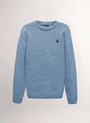 Jersey Celeste Jaspeado Cuello Caja Hombre