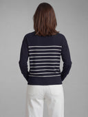 Women's Long Sleeve Sailor Blue Knit Sweater