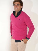 Jersey Lambswool Rosa Capote Pico Hombre