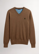 Jersey Marrón de Pico Coderas Hombre