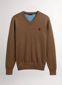 Jersey Marrón de Pico Coderas Hombre