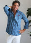 Camisa Hombre Azul Amebas