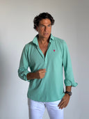 Polera Verde Agua Piqué Hombre
