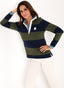 Polo Mujer Rugby Rayas Azules y Verdes