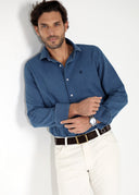 Camisa Denim Nido de Abeja Hombre