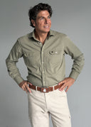 Camisa Kaki Dos Bolsillos Hombre