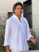 Camisa Blanca Piqué Hombre