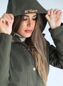 Parka Mujer Verde Kaki Con Capucha
