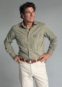 Camisa Kaki Dos Bolsillos Hombre