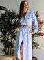 Vestido Blanco Multi Rayas Azules Mujer