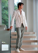 Americana Off White Capucha Desmontable Hombre