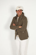 Americana Verde Kaki Capucha Desmontable Hombre