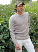 Jersey Camel Jaspeado Cuello Caja Hombre