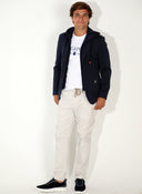 Americana Azul Marino Capucha Desmontable Hombre