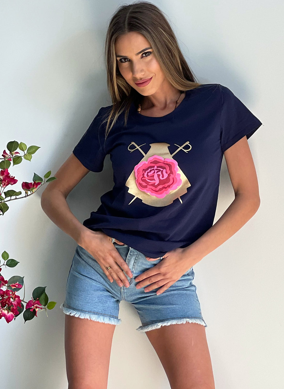 Women's Blue Capote Carnation T-shirt