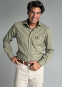 Camisa Kaki Dos Bolsillos Hombre