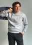 Sudadera Gris Capote Relieve Hombre