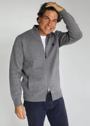Chaqueta Gris Cremallera Hombre