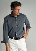 Camisa Gris Tencel Hombre