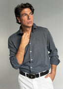 Camisa Gris Tencel Hombre