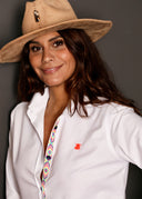 Camisa Blanca Cinta Flúor Mujer