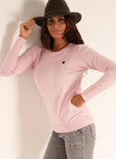 Jersey Rosa Palo Cuello Caja Botones en Puños Mujer