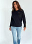 Sudadera/Jersey Negro Botones Dorados Mujer