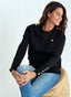 Sudadera/Jersey Negro Botones Dorados Mujer