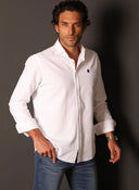 Camisa Blanca Nido de Abeja Capote Marino Hombre